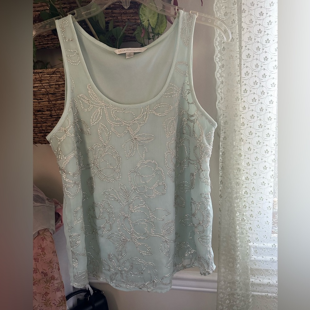 Lauren Conrad beaded sleeveless top